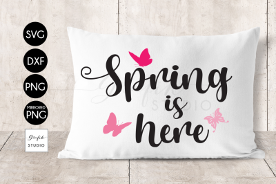 Cute Butterfly Spring is Here SVG DXF PNG