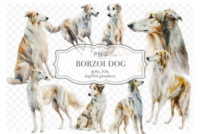 Borzoi Dog Lurcher Watercolour