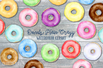 Watercolor Donuts Plain Crazy