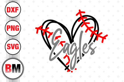 Eagles Heart Baseball SVG, PNG, DXF Files