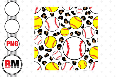 Softball Baseball Leopard Pattern PNG Files