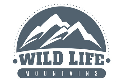 Wild life mountain emblem. Alpine club logo