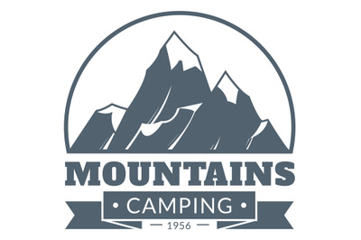 Mountain emblem. adventure label, camping and hiking tourism logo, ret