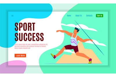 Sport landing page. Active lifestyle website design