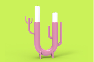 Cute Candelabrum Cactus Style 3D Printing Candle Holder&nbsp;
