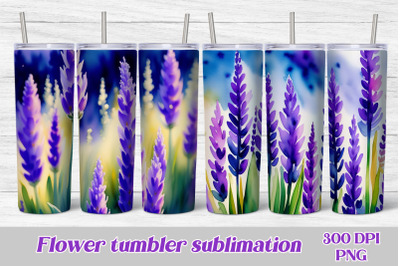 Flowers tumbler wrap | Lavender tumbler sublimation