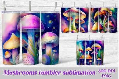 Mushrooms tumbler | Mystical mushrooms PNG