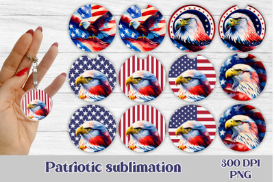 Patriotic car coaster sublimation | Patriotic keychain