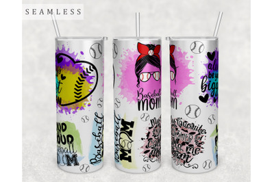 Baseball Mom Tumbler Wrap, 20 Oz Skinny Tumbler Baseball Mom PNG