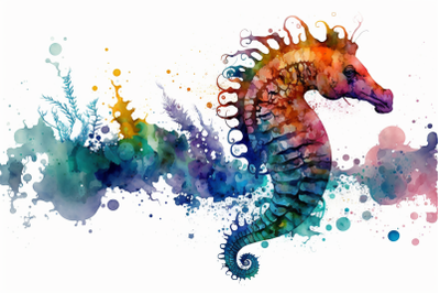 Watercolor Seahorse