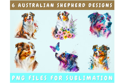 Australian Shepherd Sublimation Designs Bundle