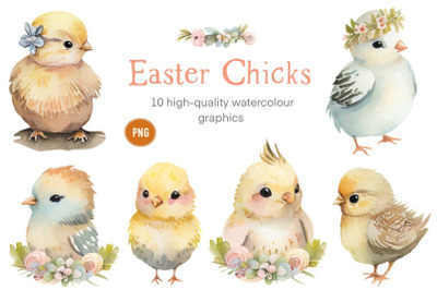 Watercolor Easter Chicks