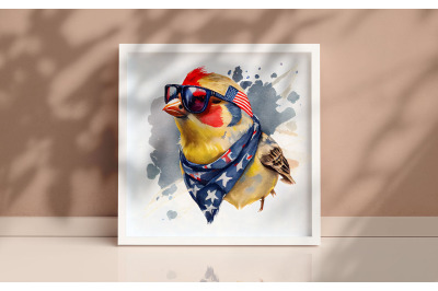 4th of July American Goldfinch Bird