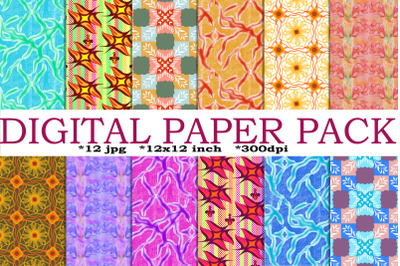 set of seamless abstract digital paper pack