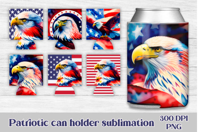 Can holder sublimation | Patriotic eagle can cooler