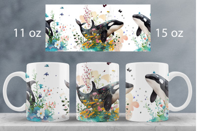 Ocean mug wrap design Underwater mug sublimation png