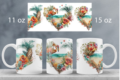 Summer mug wrap design Beach truck mug sublimation png