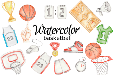 Basketball watercolor clipart