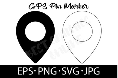 SVG Pin Marker Cut File Map Point Location Vector Clipart