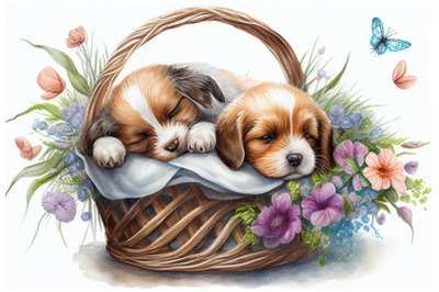Spring Easter Puppies