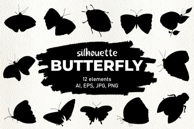 Butterfly Silhouettes Clipart