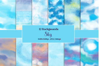 Sky backgrounds, digital papers