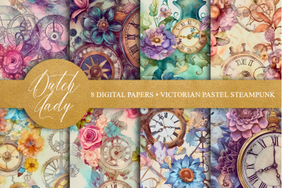 Victorian Pastel Steampunk Wallpaper