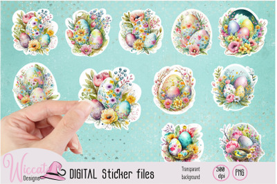 Water color Easter flower Stickers png