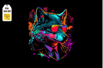 Retro Synthwave Gangster Wolf 10