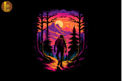 Synthwave Retro Hiking Lover
