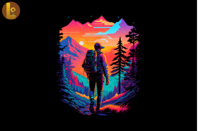 Synthwave Retro Hiking Lover 2