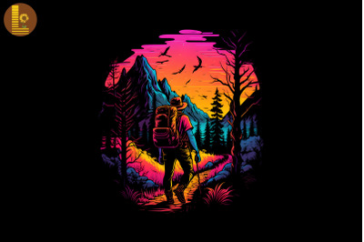Synthwave Retro Hiking Lover 3