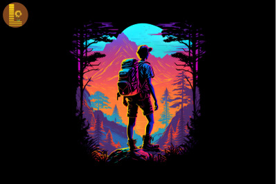 Synthwave Retro Hiking Lover 4