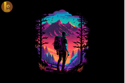 Synthwave Retro Hiking Lover 7