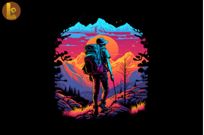 Synthwave Retro Hiking Lover 9
