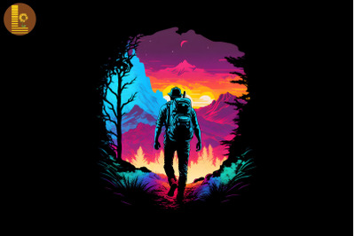 Synthwave Retro Hiking Lover 10