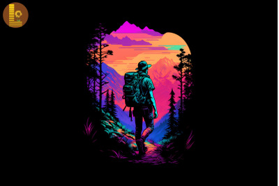Synthwave Retro Hiking Lover 11