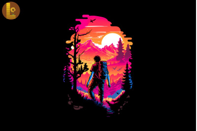 Synthwave Retro Hiking Lover 12