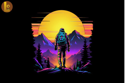 Synthwave Retro Hiking Lover 14