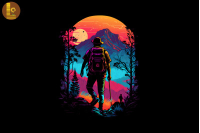 Synthwave Retro Hiking Lover 15
