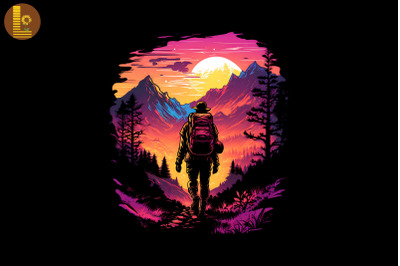 Synthwave Retro Hiking Lover 16
