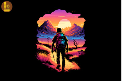 Synthwave Retro Hiking Lover 17