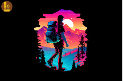 Synthwave Retro Hiking Lover 18
