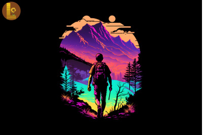 Synthwave Retro Hiking Lover 19