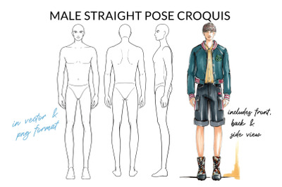 Male Straight Pose Croquis