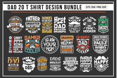 Dad typographic t shirt bundle