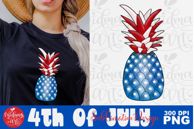 American pineapple png, 4th of july png sublimation