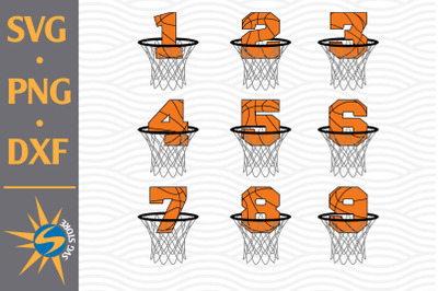 Basketball Numbers SVG, PNG, DXF Digital Files Include