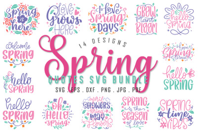 Spring SVG Bundle | Flowers Quotes Bundle