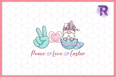 Peace Love Easter Gnome Retro Easter